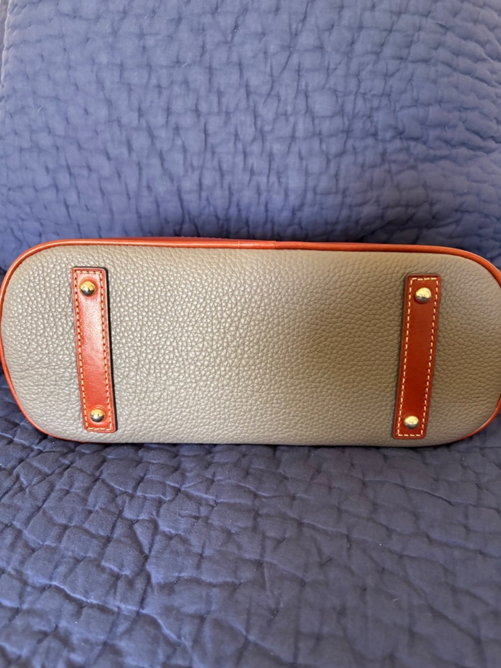 Dooney and Bourke Pebble Leather Zip Zip Satchel in Elephant, 1X Use - Picture 4 of 10